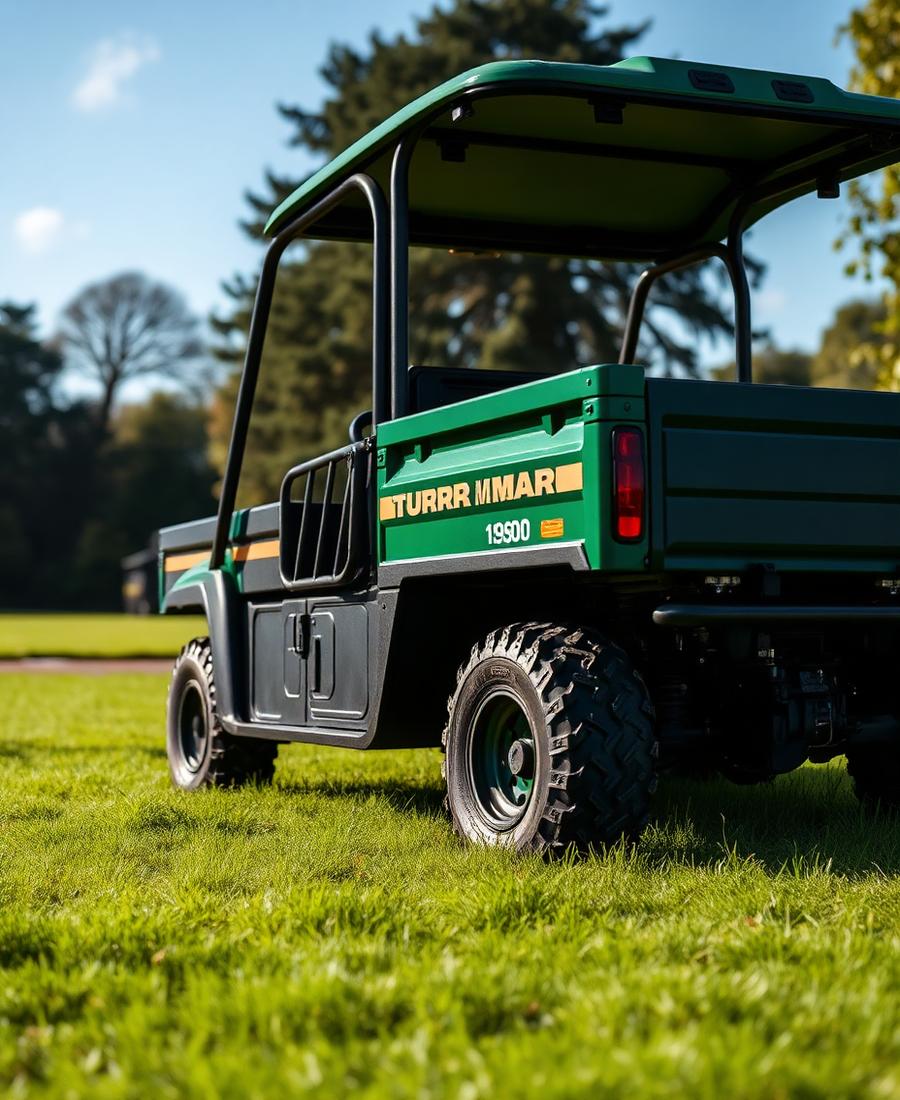Utility vehicle on green space